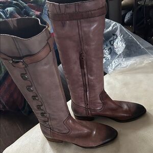 Arturo Chiang Two-Tone Over the Knee Boots